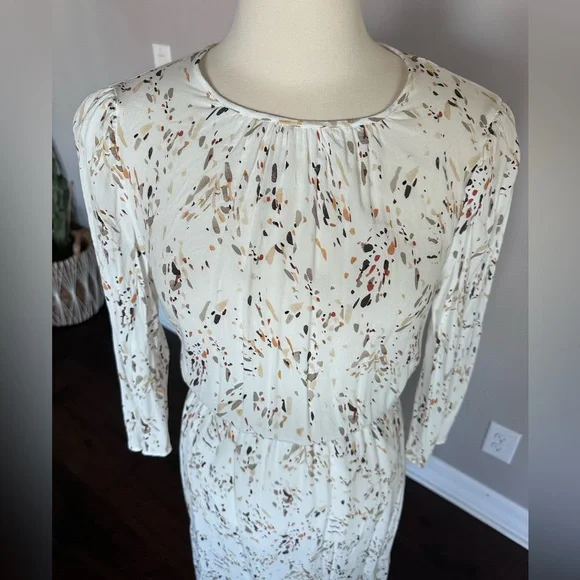 A New Day Maxi Dress Boho Prairie Ruffle Details & Elastic Waist White Floral XL - Picture 4 of 12